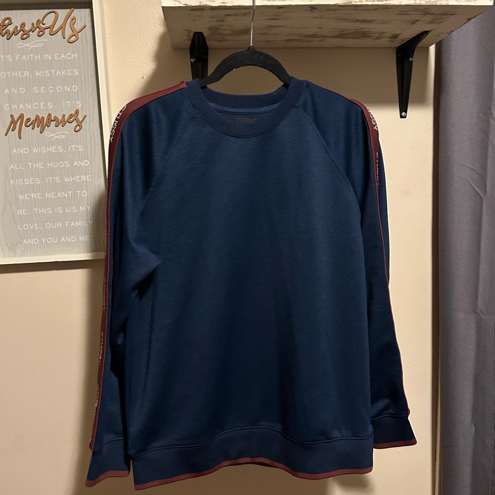 Stussy Crewneck Sweater in Navy and Burgundy
